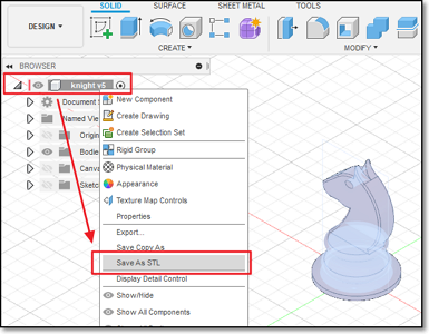 Fusion 360 Save as STL