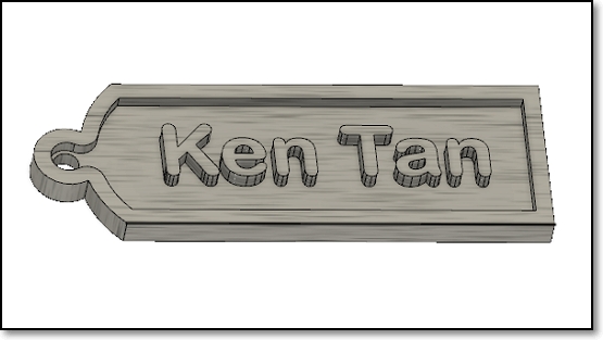 3D Model of Personalised Keytag